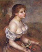 Pierre Renoir Young Girl with Daisies oil painting reproduction